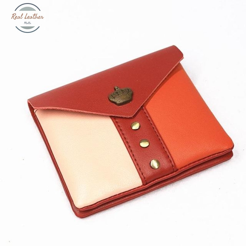 Vintage Styled Genuine Leather Wallet Unisex Burgundy Pink Wallets