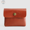 Vintage Styled Genuine Leather Wallet Unisex Dark Orange Wallets