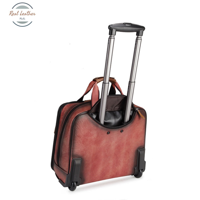 Wheeled Genuine Leather Luggage & Bags