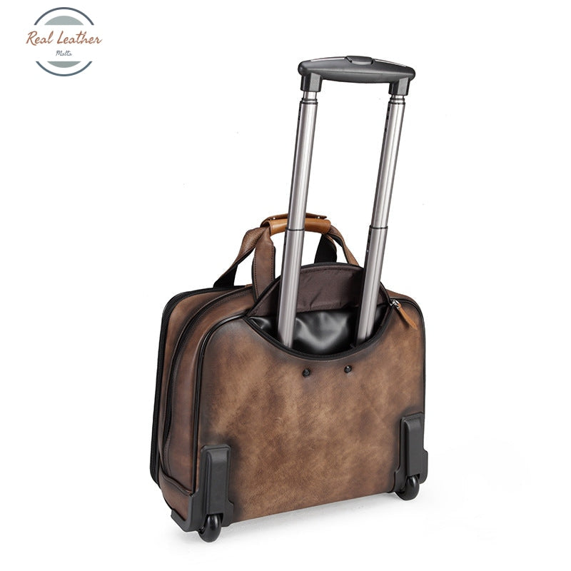 Wheeled Genuine Leather Luggage & Bags