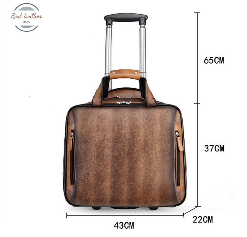 Wheeled Genuine Leather Luggage & Bags