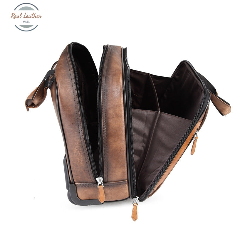 Wheeled Genuine Leather Luggage & Bags
