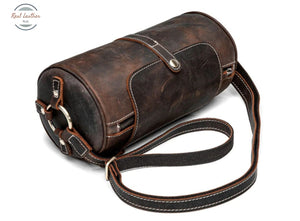 Women Vintage Leather Barrel Shoulder Bag