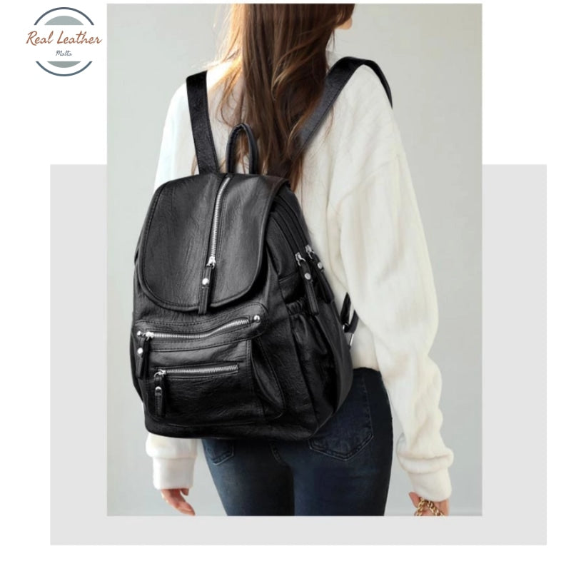 Women Vintage Leather Daypack