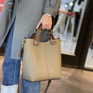 Womens Genuine Leather Shoulder Bag Gray