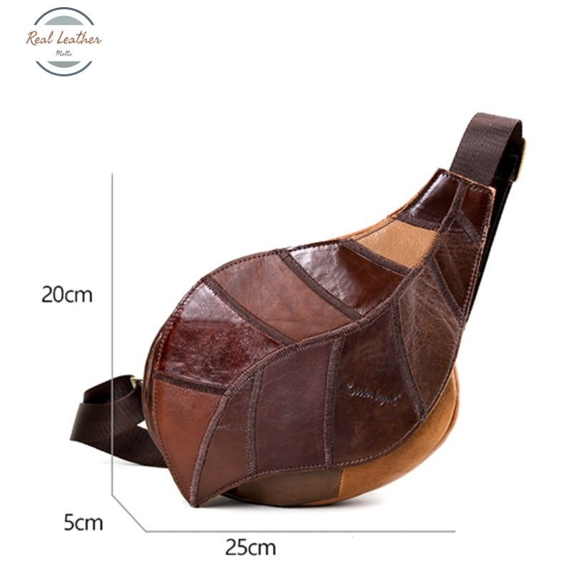 Womens Leather Leaf Shaped Crossbody Bag Bags