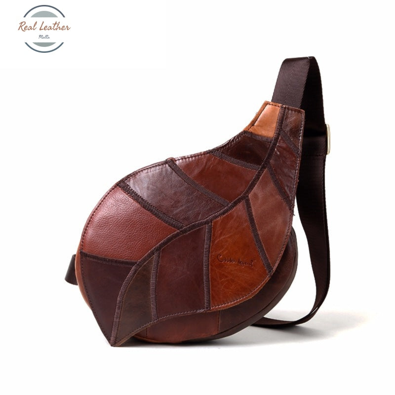 Womens Leather Leaf Shaped Crossbody Bag Multicolor Bags